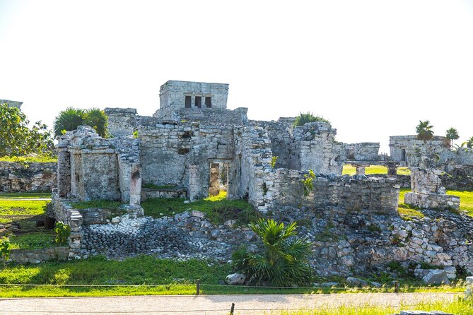 5X1: Tulum and Coba Ruins, Cenote & Mayan Village Full Day Tour - Tulum: sea views and a short guided walk