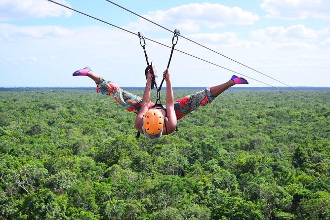 Adventure day to Tulum: ATVs, Cenote, Ziplines, lunch & transport - Six ziplines, one water line, and a 13-foot rappel