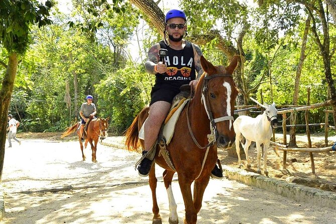 ATV & Horseback Ride with Ziplines Cenote from Playa del Carmen - Three ziplines above the forest floor