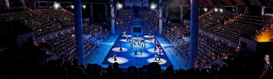Check out the Night Show at Xcaret Park - Beaches, natural pools, and quiet breaks