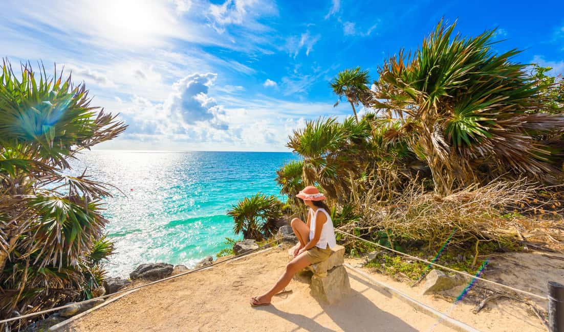 From Riviera Maya: Tulum, Cenote, & Akumal Turtle Swim Trip - Tulum: two hours among Maya ruins
