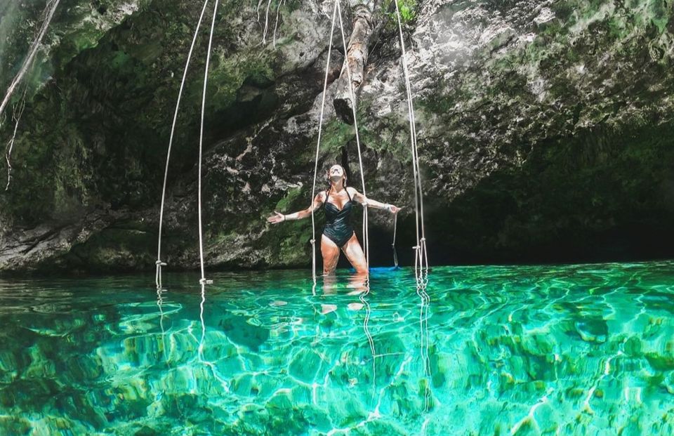 From Riviera Maya: Tulum, Cenote, & Akumal Turtle Swim Trip - Cenote Mariposa: cool freshwater and open sky