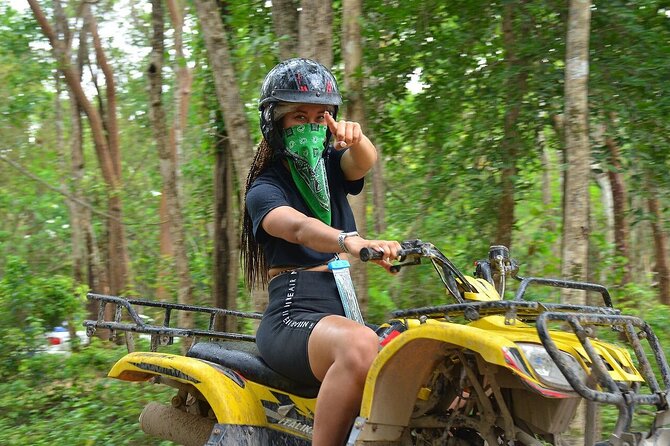 Full Adrenaline Day in Tulum! ATVs, Zipline, Cenote, Rappel, Food - ATV trails through Tulum’s jungle