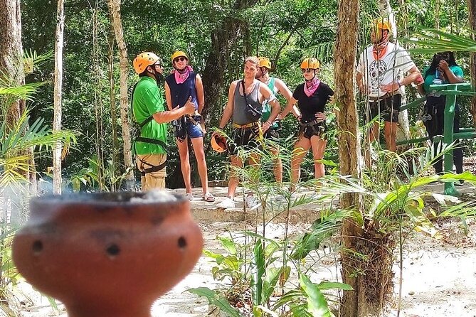 Half-day Adventure: Cenote + Ziplining + ATV Tour - Cooling off in a sacred cenote