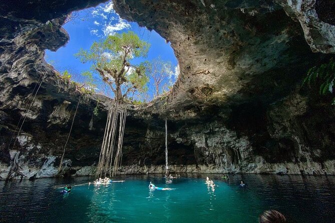 Hubiku & Ikkil Cenote, Valladolid and Chichen Itza! Deluxe From Playa Del Carmen - Cenote Ik Kil: a cool swim after the ruins