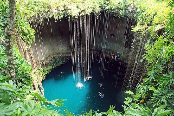 Hubiku & Ikkil Cenote, Valladolid and Chichen Itza! Deluxe From Playa Del Carmen - Cenote Hubiku: an underground setting with one beam of light