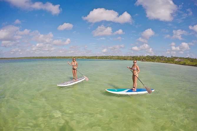 Lagoon Paddleboarding Tour in Tulum - Learning the board before exploring the lagoon