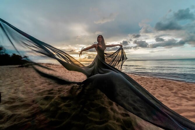 Luxurious Flying Dress Photoshoot in Riviera Maya - The beach setting and the limits of control