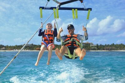 Parasailing & Beach Club with Transportation In Riviera Maya