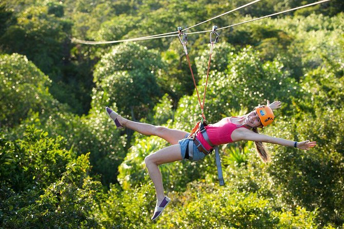 Playa del Carmen Cenote Tour: Snorkeling, Rappelling and Ziplining - Ziplines above the jungle