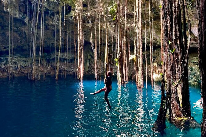 Private Tour 3 Cenotes & Valladolid Suytun Oxman Saamal Lunch - Hacienda Oxman: water, plants, rock, and fish