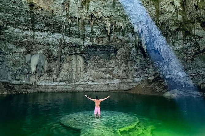 Private Tour 3 Cenotes & Valladolid Suytun Oxman Saamal Lunch - Cenote Xux Ha: begin in a cave-like setting
