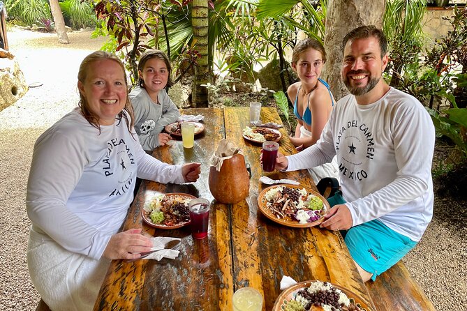 Private Tour Tankah 3 Zip Lines 3 Cenotes Canoe Snorkel Community - A homemade Mayan lunch gives the day a local finish