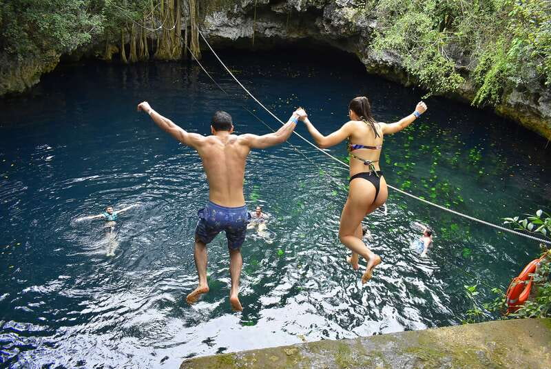 Riviera Maya: Horseback Ride, Zipline, and ATV Adventure - Cooling off at Cenote Verde Lucero
