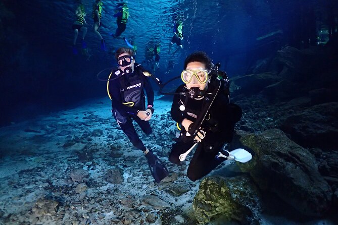 Scuba Diving in Cenote Kukulkan from Playa del Carmen - Preparing the equipment at the cenote