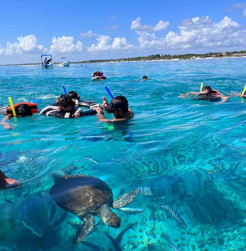 SNORKEL IN TULUM REEF, BOAT RIDE AND CALETA - Seeing Tulum from the water