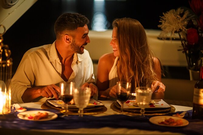 Tulum: Romantic Dinner on 34' Aventura Catamaran – All Inclusive - A private Caribbean evening from Puerto Aventuras