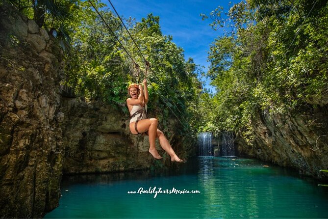 Xplor zip line park with transportation - Underground river rafting is the park’s most atmospheric activity