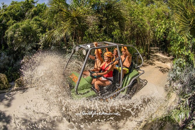 Xplor zip line park with transportation - The 400-meter Rio de Stalactitas swim is the quietest challenge